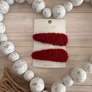 Red Teddy Hair Clips